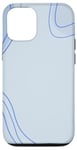 Coque pour iPhone 12/12 Pro Formes géométriques artistiques en ligne neutre bleu clair