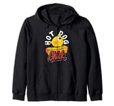 Hot Dog Chick Fun Quirky Graphic Humor Zip Hoodie