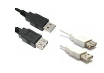 3 Meter Long USB EXTENSION Cable Lead A Male to A Female White / Black