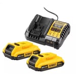 Pack énergie DEWALT XR - 2 batteries 18V 2.0Ah + Chargeur universel 12V/18V - DCB1104D2-QW