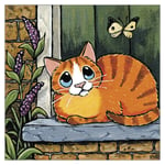 Doorstep Visitor Funny Cat Greeting Card Lisa Marie Robinson Humorous Greetings