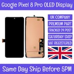 Google Pixel 8 Pro OLED LCD Display Screen Touch Digitizer+Frame Bezel+Adhesive