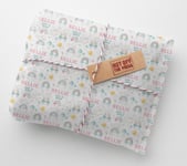 New Baby Born In (Year) Rainbows 1st FIRST Personalised Wrapping Paper - Pink