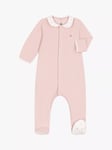 Petit Bateau Baby Star Print Collar Sleepsuit, Saline