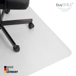 BuySMILE® EcoII Floor Protection Mat Desk Chair Pad PET Clear | 17 Sizes | Office Chair Underlay Made in Germany 91 x 122 cm Carpeted floors.