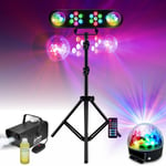 Pack Jeux Lumière Portique DJ LEDBAR-ASTRO-RC - Machine Fumée PARTY-SM400 - Effet Astro LED RGB PARTY-ASTRO6 - Soirée Fête