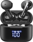 TOZO T21 Wireless Earbuds, Bluetooth 5.3 Earphones, Semi in Ear with LED Digita