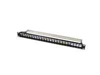 LogiLink 48,30 cm (19) Keystone Patch Panel, 24 porter, svart (RAL9005), 1 U, skjermet, for opptil 24 Keystone-moduler, - 1 stk (NK4058)