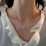 Adjustable Chain Cross Pendant Non-Fading Necklace  Valentines Gift