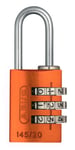 ABUS Cadenas à combinaison 145/20 Orange - Cadenas pour valises, casiers et bien d'autres choses encore. - Cadenas en aluminium - code numérique réglable individuellement - niveau de sécurité 3 ABUS