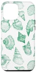 iPhone 15 Plus Green ink Seashell Starfish Ocean Beach Sea Case