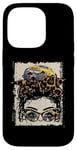 iPhone 14 Pro Monster Trucks Smashers Jam Hot Messy Bun Hair Leopard Case