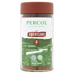 PERCOL RAINFOREST ALLIANCE ALL DAY AMERICANO Instant Coffee Rich, Aromatic Full-Bodied Blend 100% Arabica Beans Freeze-Dried - 100g 6 Pk