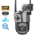 Merkmak - Camera de surveillance exterieure ptz ip WiFi 4K 8MP avec n'aime x10 et vision nocturne Double Objectif Prise reseau RJ45 Ecran ai Suivi