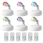 6 Pcs RGB LED Spotlight with Remote, 13 Color Spotlight, Battery Operated3755