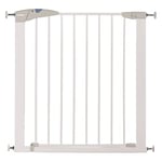 Munchkin Lindam Stair Gate, Sure Shut Axis Toddler & Baby Gate, Stair Gate Pressure Fit Baby or Dog Gate, Baby Safety Gate for Stairs & Doorways, Easy Install No-Screws Child Gate, 76-82cm, White