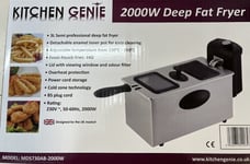 Kitchen Genie Stainless Steel Electric Single 3 Litre Deep Fat Fryer 2000W -New