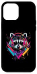 Coque pour iPhone 14 Pro Max Casque d'écoute Raccoon DJ