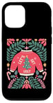 Coque pour iPhone 12/12 Pro Pull de Noël bohème festif en forme de canne à sucre d'orge floral