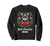 Roses Flowers York Chocolate Cat Sweatshirt