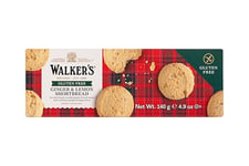 Walker's Shortbread Gluten Free Ginger & Lemon Rounds, Traditional Pure Butter Scottish Recipe, 140g