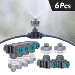 IER-Buses de brumisation avec raccord à tee rapide,6 pièces,28L/h,raccord 1/4,tuyau de refroidissement,arrosage,brumisateur d'irrigation pour cour - Type Ax6pcs