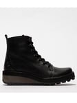 Fly London Hazi147fly Lace Up Ankle Boot - Black, Black, Size 5, Women