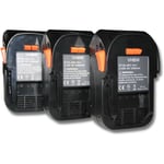 vhbw 3x Batteries compatible avec AEG BUS 18, BUS 18 X, BSB 18 STX, BSB 18 LI, BST 18X, BSS 18C outil électrique (3000 mAh, Li-ion, 18 V)