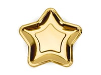 Paperiset kertakäyttölautaset Star Gold 18 cm (1 pakkaus / 6 kpl)