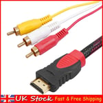 1.5m HDMI-compatible to RCA Video Audio Cable AV Cord Converter Adapter for DVD 