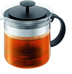 Bodum Bistro Nouveau Tea Press, Borosilicate Glass, Plastic Infuser - 1.5 L, Black