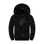 AOTORR Mens Hoodies Zip Up Fleece Jacket Casual Hooded Coat Full Zip Hoody Warm Tops Sweatshirt with Kangaroo Pockets Black M