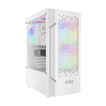 GAMDIAS PC Gamer Boitier, Boîtiers Gaming ATX Moyen Tour Vide, Airflow Case, Aura GC7 WH