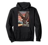 Majestic Bald Eagle at Sunset: Vintage Wildlife Illustration Pullover Hoodie