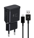 DBZYLN Chargeur + Micro USB Câble Compatible avec Samsung Galaxy S7 Edge S6 Edge S4 S3 A6 J8 J7 J6 J5 J3 Note5 Note4 Note2 Tab S Tab S2, AFC Chargeur Rapide avec Câble 1.5m Android Universel - Noir