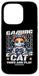 Coque pour iPhone 14 Pro Paws And Play Jeu vidéo chat pour hommes, garçons, femmes, enfants