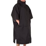 Lifeventure Unisex Long-sleeve Thermarobe | Windproof Waterproof Oversized Poncho Coat - Swimming, Surfing, Camping Changing Robe, Black, L-XL EU