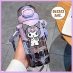 600 ml Sanrioed Anime Halmkopp Kawaii Kuromi Cinnamoroll Melodi Barn Vattenflaska Sport Te Kaffekopp Köksredskap Flickpresenter LPPPH