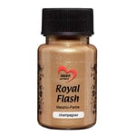 ideen mit herz Royal Flash | peinture métallique acrylique | brillance métallique, avec de fines particules de paillettes | séchage rapide | à base d'eau | 50 ml (champagne d'or)