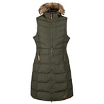 Trespass Womens Gilet Longer Length Body Warmer Hooded With 2 Pockets, Ladies Gilet with Hood, Longline Padded Gilet, Sleeveless Jacket, Puffer Coat Audrey