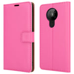 For Nokia 5.3 Leather Phone Case, Magnetic Closure Full Protection Book Design, Wallet Case Cover Flip With [Card Slots] and [Kickstand] With [Screen Protector] For Nokia 5.3 (6.55") - Pink