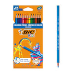 BIC Kids Evolution Coloured Pencils, Vivid Colouring Pencils, Easy to Sharpen, Extra Resistant BIC Pencils, School Supplies, 12 Pack