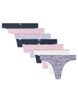 Women'secret Women's Pack 7 Printed Cotton Thongs Lingerie, pink, XL