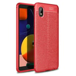 Samsung Galaxy A01 Core      Leather Texture Case    Red