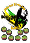 REGGAE AND SOUL CAKE TOPPER ROUND EDIBLE ICED ICING FROSTING 7.5" +8 CUPCAKE 