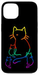 Coque pour iPhone 13 Chaton arc-en-ciel famille chat enfant bébé