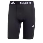 adidas Men's TECHFIT COMPRESSION TRAINING 3-STRIPES SHORT TIGHTS, Black, M