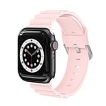 VIGTMO Bracelet Compatible avec Apple Watch Bracelet 38mm 40mm 41mm 42mm 44mm 45mm, Bracelet en Silicone Compatible avec iWatch SE/Series 7 6 5 4 3 2 1, 42mm/44mm/45mm(Rose)