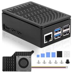 Aolso Raspberry Pi 5 Case, avec Ventilateur Actif Officiel, boîtier de Refroidissement ABS Raspberry Pi 5, boîtier en Maille pour Raspberry Pi 5, 4 Go, 8 Go (Noir)