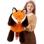 Luddig Orange Röd Räv Plysch Mjuk Kudde, Stor Livslik Räv Fylld Kawaii Orange Räv Plushie Djur Leksak Barn Pojkar Flickor Jul Födelsedag/60cm fox 60cm